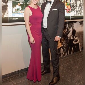 Fuchsia/Purple Maxi Open Back Prom/Bridesmaids/Formal Dress - size S